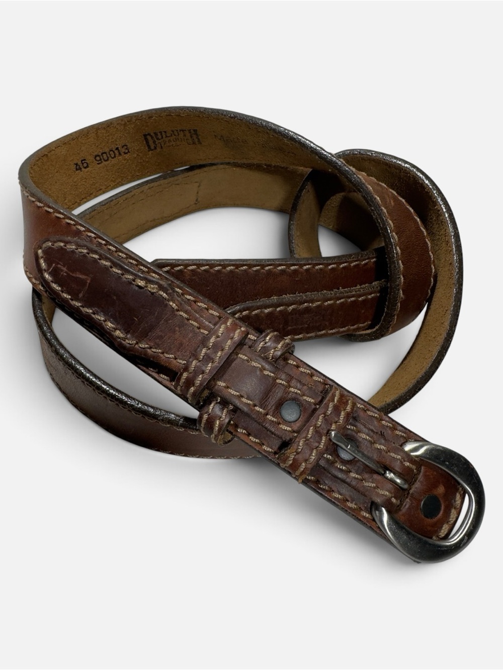 Duluth Men’s Work Belt Size 46” Brown Leather USA Durable Cowboy Ranger